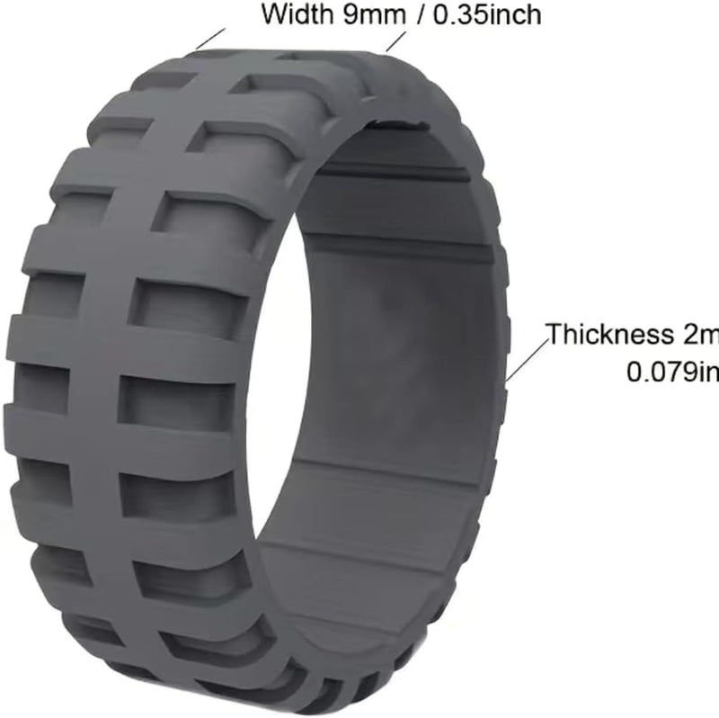 Outdoor Sport Silicone Wedding Bands for Him and Her Thin Hypoallergenic Comfortable Durable Flexible Finger Rings for Physical Activity