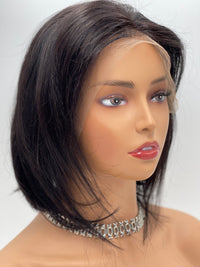 8” 13x4 Pre-Cut Bob Straight Lace Front Wig, Layered 180% Density