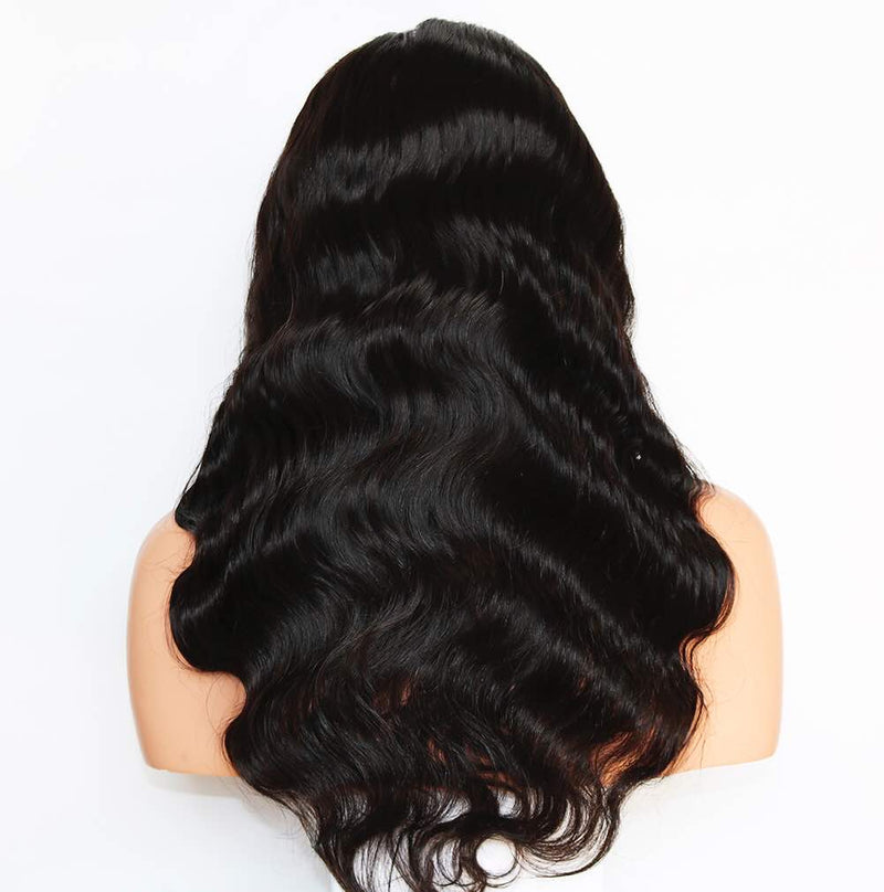Body Wave 13x4 Full Frontal Lace Wig 180 16" thru 22" Density Transparent Lace