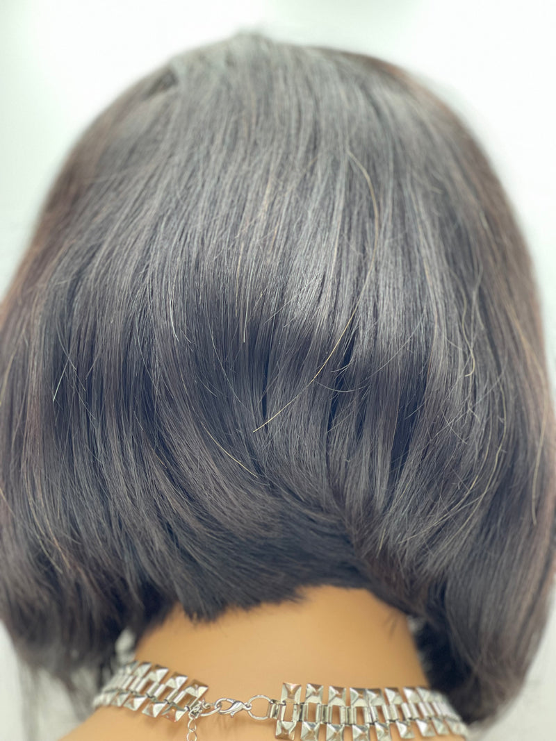 8” 13x4 Pre-Cut Bob Straight Lace Front Wig, Layered 180% Density