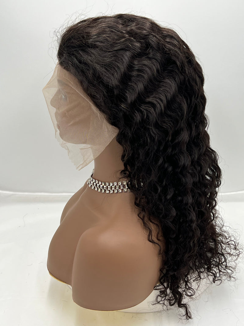18" Human Hair 13x4 Lace Front Deep Wave 180% Density